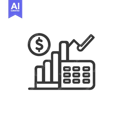Aset desain premium: Financial Growth Icon: Rising Bar Graph with Dollar Sign and Upward Tr