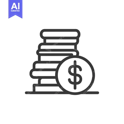 Aset desain premium: Stacked Coins with Dollar Sign Icon, Financial Growth Concept, Minimal