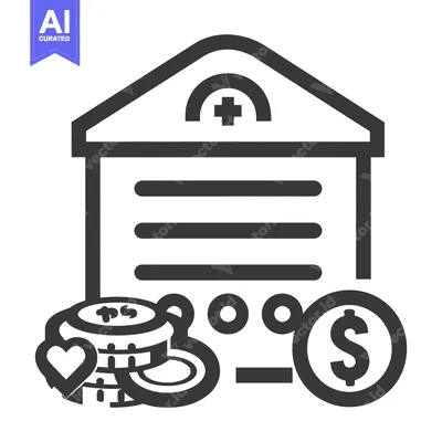 Aset premium populer: Medical facility image with monetary and charity related elements