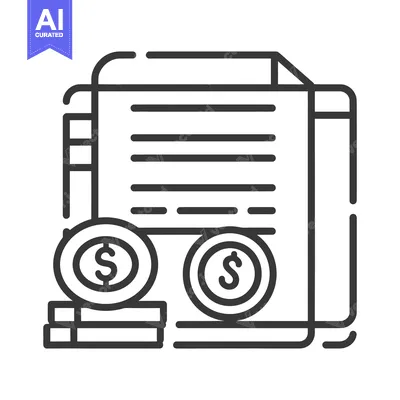 Premium design asset: Financial documents accompanied by coins represent monetary transactio