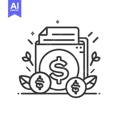 Aset desain premium: Financial document with dollar signs and decorative elements