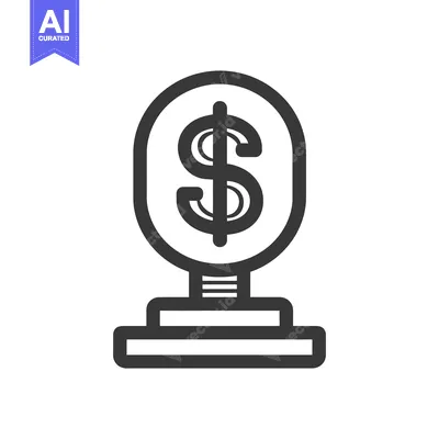 A stylized black and white depiction of a currency symbol