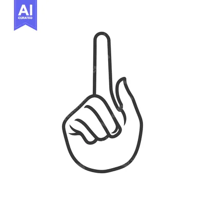 Aset desain premium: An illustration shows a hand pointing with an extended index finger