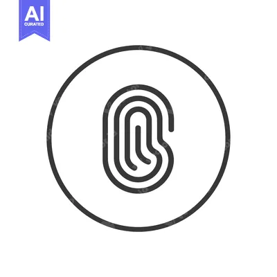 Aset desain premium: Fingerprint Icon in a Circle