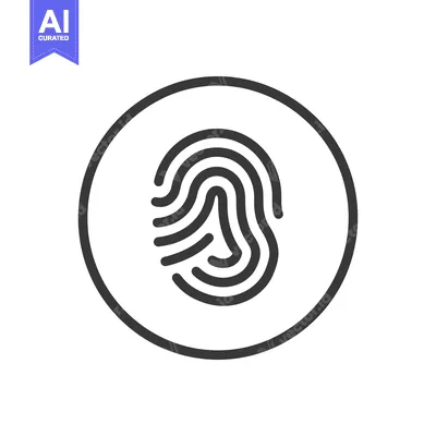 Aset desain premium: Fingerprint Icon in a Circle