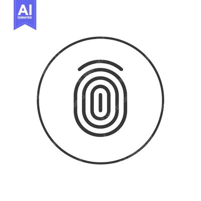 Aset desain premium: Fingerprint Icon in a Circle Outline