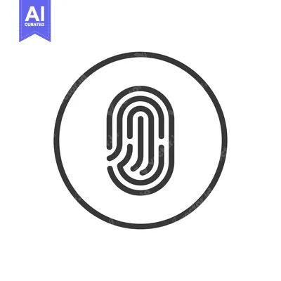 Aset desain premium: Fingerprint Icon in a Circle Outline