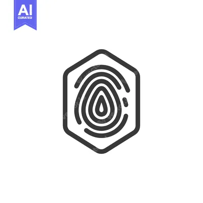 Aset premium populer: Fingerprint Icon in a Hexagonal Shape