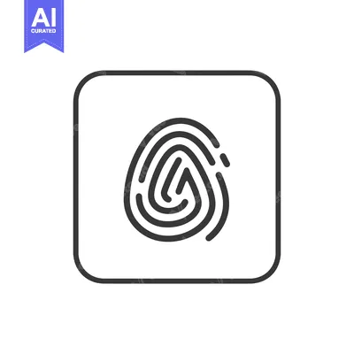 Aset desain premium: Fingerprint Icon in a Square Frame