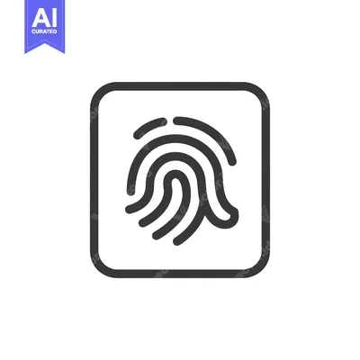 Aset desain premium: Fingerprint Icon in a Square Frame