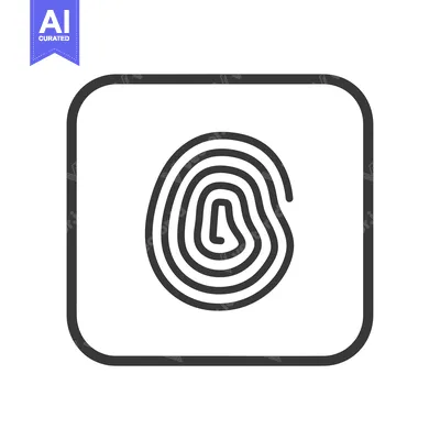 Aset desain premium: Fingerprint Icon in a Square Outline