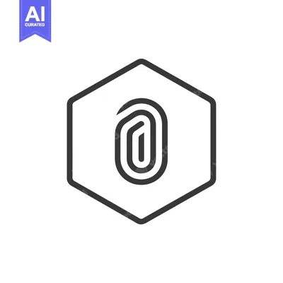 Aset desain premium: Fingerprint Icon Inside a Hexagon