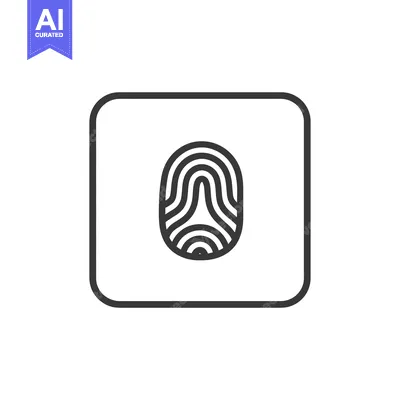 Aset desain premium: Fingerprint Icon Inside a Square