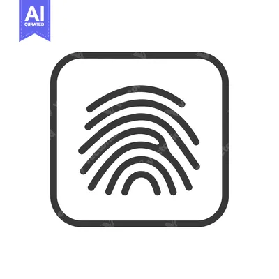 Aset premium populer: Fingerprint Icon Inside a Square