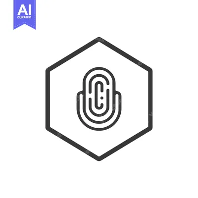 Fingerprint Icon Inside Hexagon Shape