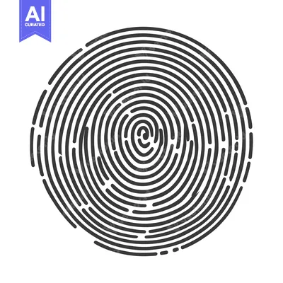 Aset premium populer: Unique Black Fingerprint on White Background, Identity Concept, Securi