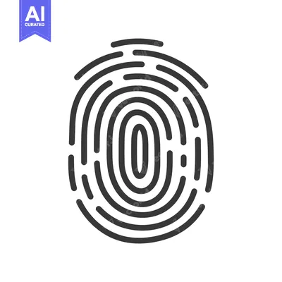 Aset desain premium: Minimalist Fingerprint Icon: Biometric Security, Identity Verification