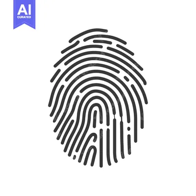 Aset premium populer: Minimalist Fingerprint Icon: Unique Identity, Security Concept, Black