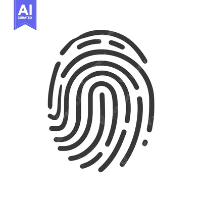 Bold Fingerprint Icon: Unique Identity, Security, and Identification S