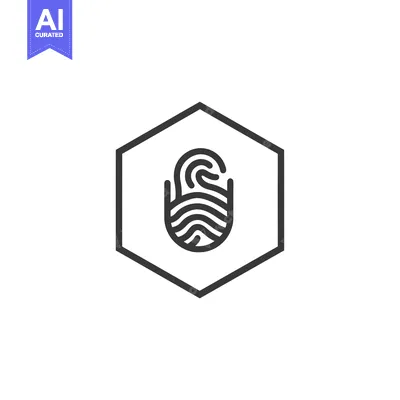 Aset premium populer: Fingerprint inside a Hexagon