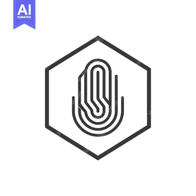 Fingerprint Inside a Hexagon Icon