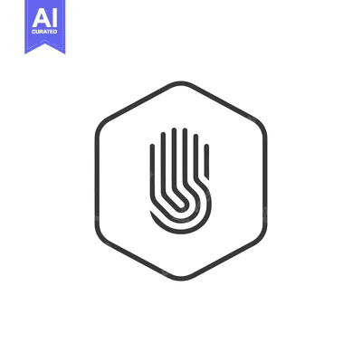 Premium design asset: Fingerprint Inside Hexagon Outline