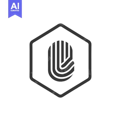 Fingerprint Inside Hexagon Shape