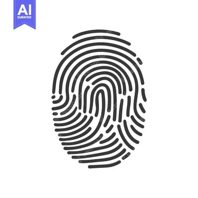 Aset premium populer: Unique Black Fingerprint Isolated on White Background, Identity Concep