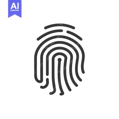 Minimalist Fingerprint Icon: Biometric Security, Identity Verification