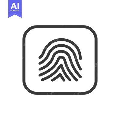 Fingerprint Scan Icon in a Rounded Square