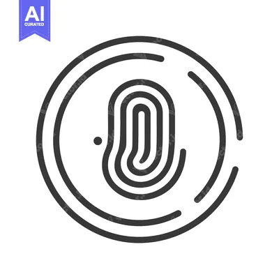 Fingerprint Scan Icon with Circle Outline
