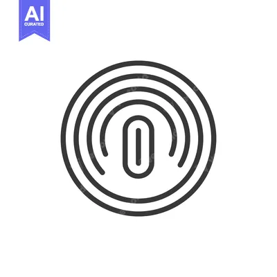 Aset premium populer: Fingerprint Scan Icon with Circular Waves