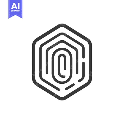 Premium design asset: Fingerprint Scan Inside a Hexagon