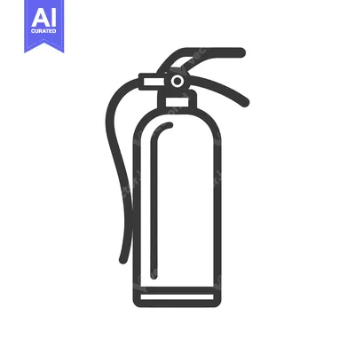 Aset desain premium: Minimalist Fire Extinguisher Icon: Safety and Prevention Symbol
