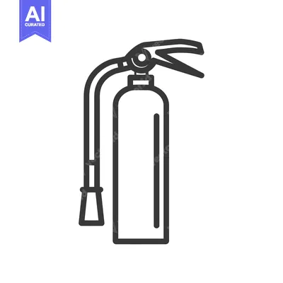 Premium design asset: Minimalist Fire Extinguisher Icon: Bold Outline on White Background