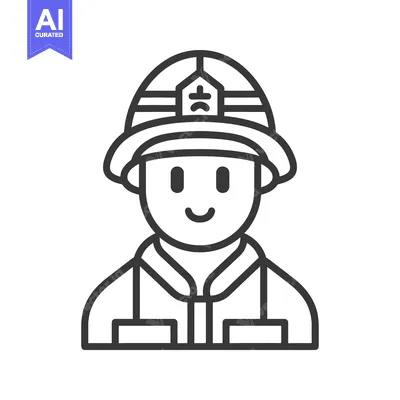 Aset desain premium: A Friendly Firefighter Is Wearing Protective Gear And Smiling