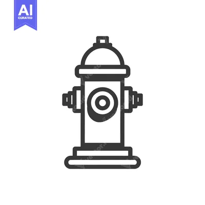 Bold Outline of a Fire Hydrant on White Background
