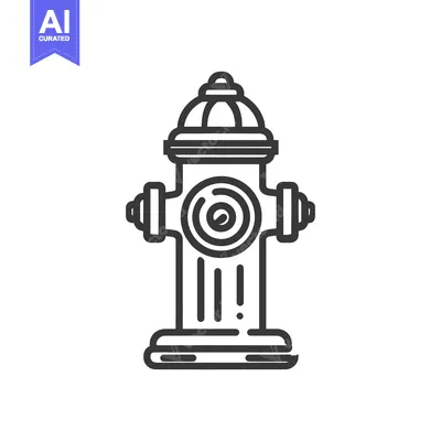 Aset desain premium: Minimalist Fire Hydrant Icon: Bold Outline Design on White Background