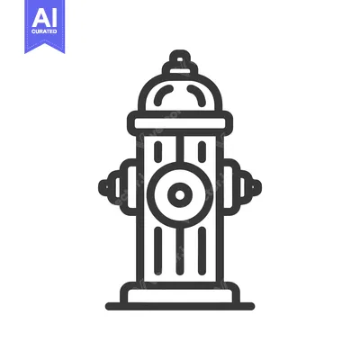Aset desain premium: Bold Outline Icon: Classic Fire Hydrant Design on White Background