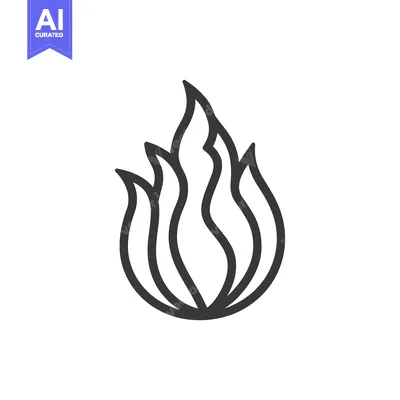 Premium design asset: A simple graphic representation of a stylized flame illustration