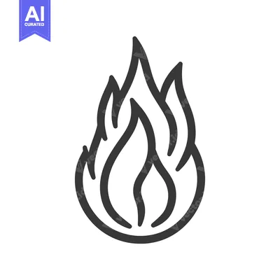 Aset desain premium: A simple stylized illustration of a flickering flame design