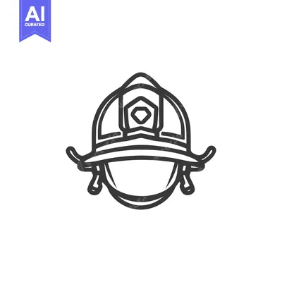 Popular premium asset: A Line Drawing Depicting the Form of a Firefighter Helmet