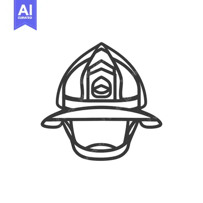 Aset desain premium: An illustration of a firefighter helmet with distinctive design