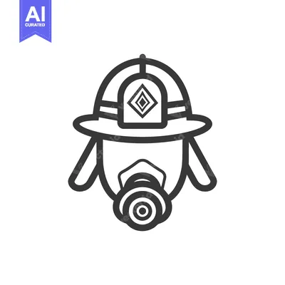 Aset desain premium: An illustration depicting a firefighter wearing protective equipment f