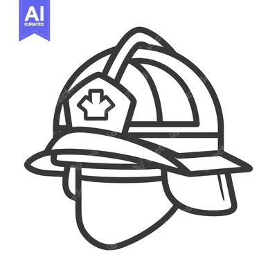 Popular premium asset: A monochrome illustration depicting a firefighting helmet and badge