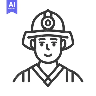 Aset premium populer: A simple vector illustration showing a friendly firefighter in uniform