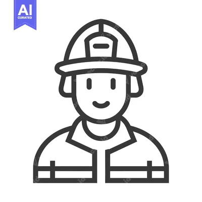 Premium design asset: A smiling person in uniform wearing a protective helmet