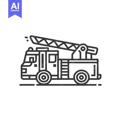Aset premium populer: Firetruck Icon: Bold Line Art Depicting Emergency Vehicle with Ladder