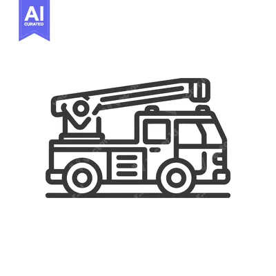 Aset premium populer: Minimalist Firetruck Icon with Ladder, Emergency Vehicle Symbol
