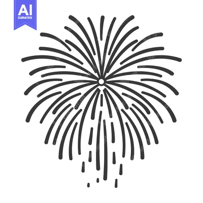 Aset premium populer: A simple illustration showing an exploding firework burst in the sky
